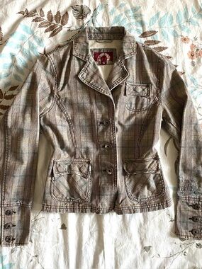 Y2K Sublevel multicolour plaid jacket 🤎
